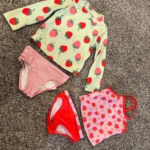 Strawberry Print Swim Set 3T